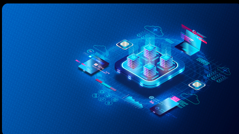 Digital cloud infrastructure illustration